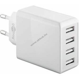 Goobay 4 USB-A portos telefon gyorstöltő, 30W, fehér kép