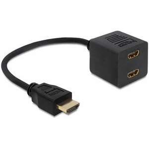 Delock adapter HDMI nagysebességű Ethernet 1x apa > 2x anya kép