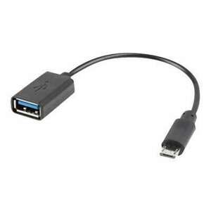 Lanberg AD-OTG-UM-01 USB kábel 0, 15 M USB 2.0 Micro-USB A USB A Fekete kép