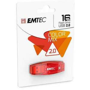 EMTEC Pendrive, 16GB, USB 2.0, EMTEC "C410 Color", piros kép