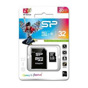 Silicon Power 32GB microSD+adapter, CL10 (SP032GBSTH010V10SP) kép