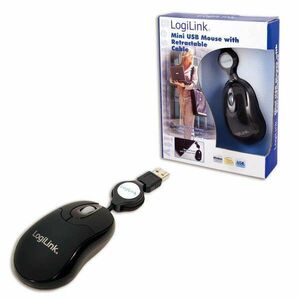 Logilink Mini USB egér visszahúzható kábellel (ID0016) kép