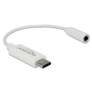 Delock USB Type-C audió adapter anya sztereó jackhez 14 cm fehér kép