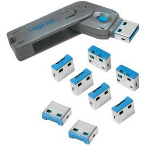 Logilink USB-A Port Blocker, 1 Key + 8 Locks (AU0045) kép
