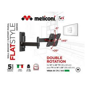 Meliconi FlatStyle EDR100 dönthető, forgatható dupla karos VESA 1... kép