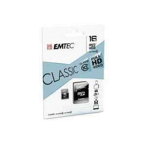 Emtec 16GB Classic microSDXC UHS-I CL10 Memóriakártya + Adapter kép