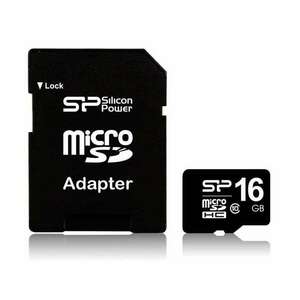 16GB microSDHC Silicon Power CL10 + adapter (SP016GBSTH010V10SP) kép