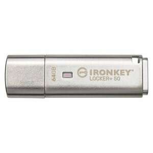Pen Drive 64GB Kingston Ironkey Locker+ 50 USB 3.2 ezüst (IKLP50/64GB) kép