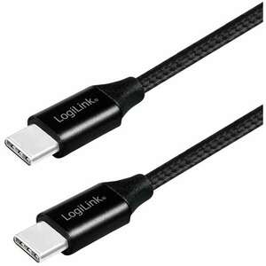 Logilink USB 2.0 Cable, USB-C M to USB-C M, black, 0.3m (CU0153) kép