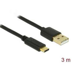 DeLock USB 2.0 Type-A to Type-C 3m cable Black 85209 kép