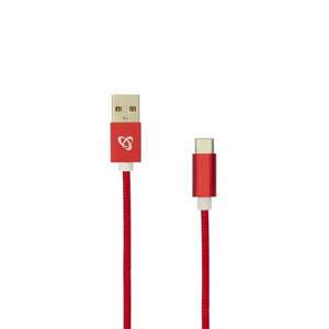 Sbox kábel, cable usb male -> type-c male 1.5 m red USB-TYPEC-15R kép