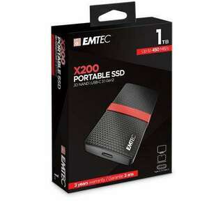 SSD (külső memória), 1TB, USB 3.2, 420/450 MB/s, EMTEC "X200" kép