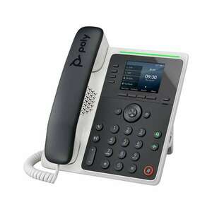 HP Poly Edge E220 VoIP Telefon + PoE - Fekete/Fehér (82M87AA) kép