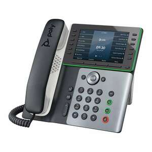 HP Poly Edge E550 VoIP Telefon + PoE - Fekete/Fehér (82M91AA) kép
