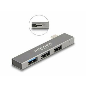 Delock 3 portos vékony USB hub USB Type-C csatlakoztatóval és 1 x... kép