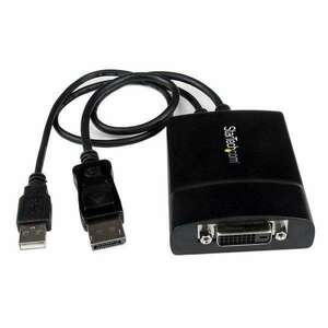 Startech DisplayPort + USB-A apa - DVI-D anya aktív adapter - Fekete kép