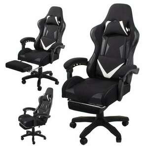 Állítható, kényelmes számítógépes gamer szék, 63x63x118/216 cm, fekete kép