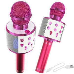 Karaoke mikrofon Bluetooth hangszóróval - rózsaszín kép
