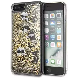 Tok Karl Lagerfeld iPhone 7/8 Plus black & gold hard case Glitter (KLHCI8LROGO) kép