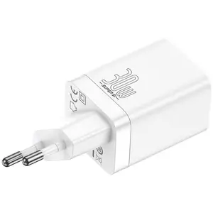 Töltő Baseus Super Si Pro Quick Charger USB + USB-C 30W (white) kép