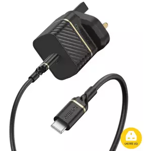 Töltő UK WALL CHARGER 20W 1X USB-C/20W USB-PD USB C-C CABLE 1M BLACK (78-80481) kép