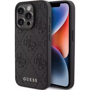 Tok Guess GUHCP15XP4EPMK iPhone 15 Pro Max 6.7" black hardcase Leather 4G Stamped (GUHCP15XP4EPMK) kép