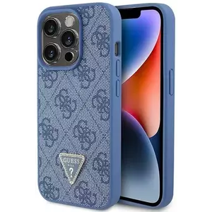 Tok Guess GUHCP15LP4TDPB iPhone 15 Pro 6.1" blue hardcase Leather 4G Triangle Strass (GUHCP15LP4TDPB) kép