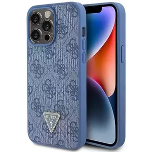 Tok Guess GUHCP15XP4TDPB iPhone 15 Pro Max 6.7" blue hardcase Leather 4G Triangle Strass (GUHCP15XP4TDPB) kép