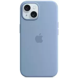 Tok Apple iPhone 15+ Silicone Case with MS - Winter Blue kép