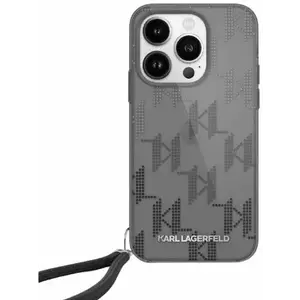 Tok Karl Lagerfeld KLHCP15LHKDPNSK iPhone 15 Pro 6.1" black hardcase IML Mono KL Pattern & Cord (KLHCP15SHKDPNSK) kép
