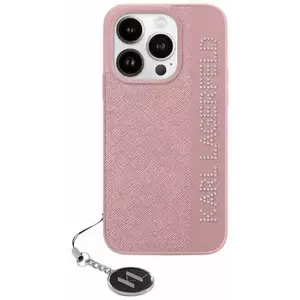 Tok Karl Lagerfeld KLHCP15LPSAKDGCP iPhone 15 Pro 6.1" pink hardcase Saffiano Rhinestones & Charm (KLHCP15LPSAKDGCP) kép