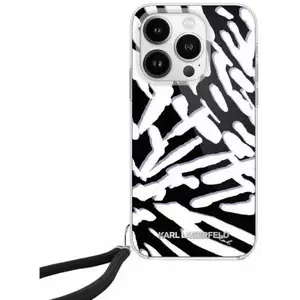 Tok Karl Lagerfeld KLHCP15SHZBPKCCK iPhone 15 6.1" black hardcase IML Zebra Pattern & Cord (KLHCP15SHZBPKCCK) kép