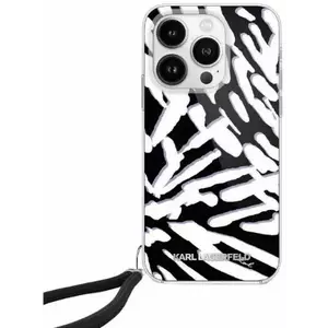 Tok Karl Lagerfeld KLHCP15XHZBPKCCK iPhone 15 Pro Max 6.7" black hardcase IML Zebra Pattern & Cord (KLHCP15XHZBPKCCK) kép