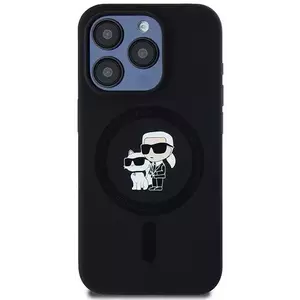 Tok Karl Lagerfeld KLHMP13LSCMKCRHK iPhone 13 Pro 6.1" black hardcase Silicone Karl & Choupette MagSafe (KLHMP13LSCMKCRHK) kép