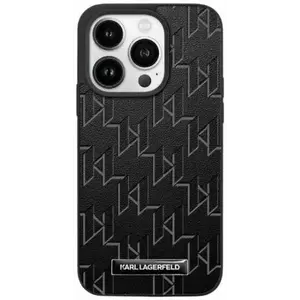 Tok Karl Lagerfeld KLHMP15SPKHPORPK iPhone 15 6.1" hardcase black Leather Monogram Metal Logo (KLHMP15SPKHPORPK) kép