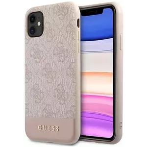 Tok Guess GUHCN61G4GLPI iPhone 11 6, 1" pink hard case 4G Stripe Collection (GUHCN61G4GLPI) kép