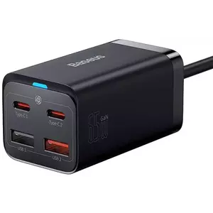 Töltő Baseus Quick Charger GaN3 Pro, 2x USB-C, 2x USB, 65W (black) kép