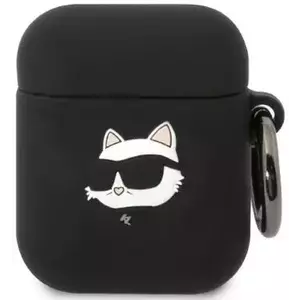 Tok Karl Lagerfeld AirPods 1/2 cover black Silicone Choupette Head 3D (KLA2RUNCHK) kép