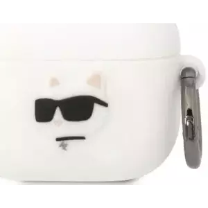 Tok Karl Lagerfeld AirPods 3 cover white Silicone Choupette Head 3D (KLA3RUNCHH) kép