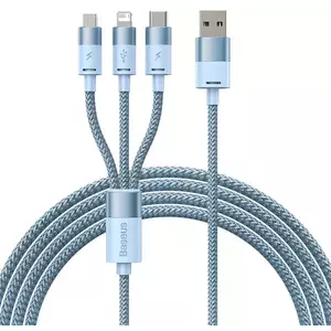 Kábel 3in1 USB cable Baseus StarSpeed Series, USB-C + Micro + Lightning 3, 5A, 1.2m (Blue) (6932172622275) kép