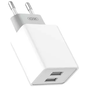 Töltő XO L65 wall charger, 2x USB + USB cable (white) (6920680871322) kép
