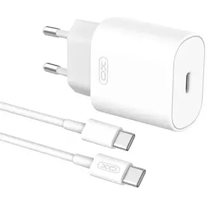Töltő Wall Charger with + USB-C Cable XO L91EU 25W (white) (6920680808397) kép