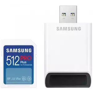 Memóriakártya Samsung SDXC 512GB PRO PLUS + USB adapter (MB-SD512SB/WW) kép
