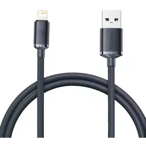 Kábel Baseus Crystal Shine cable USB to Lightning, 2.4A, 1.2m, black (6932172602680) kép