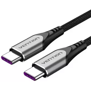 Kábel USB-C to USB-C Charging Cable, Vention TAEHF, PD 5A, 1m (black) kép