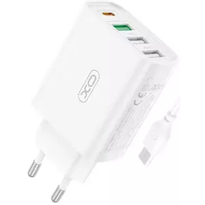 Töltő XO Wall charger L120 3x USB, 1x USB-C, 18W (white) kép