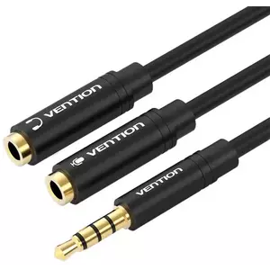 Kábel Vention Stereo Splitter 3.5mm Male to Dual 3.5mm Female BBVBY 0.3m (black) kép