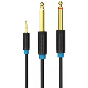 Kábel Vention 3.5mm TRS Male to 2x 6.35mm Male Audio Cable 1m BACBF (black) kép