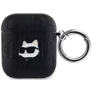 Tok Karl Lagerfeld KLA2PGCHPK AirPods 1/2 cover black Monogram Choupette Head (KLA2PGCHPK) kép