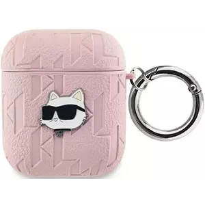 Tok Karl Lagerfeld KLA2PGCHPP AirPods 1/2 cover pink Monogram Choupette Head (KLA2PGCHPP) kép